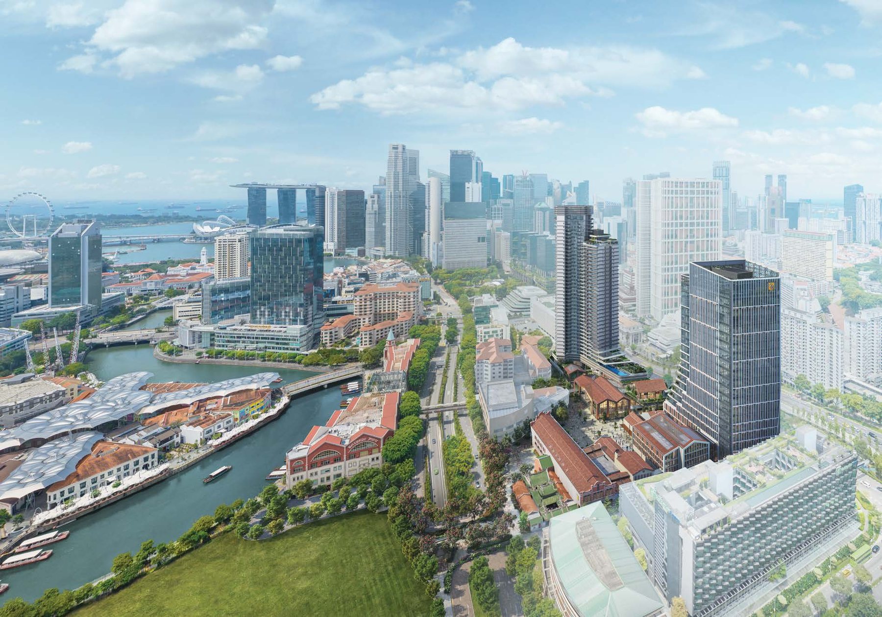 Clarke Quay, the Singapore River and the CBD