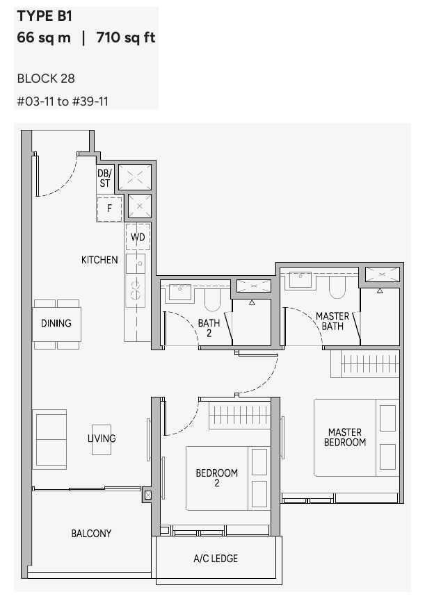 2-Bedroom, Type B1