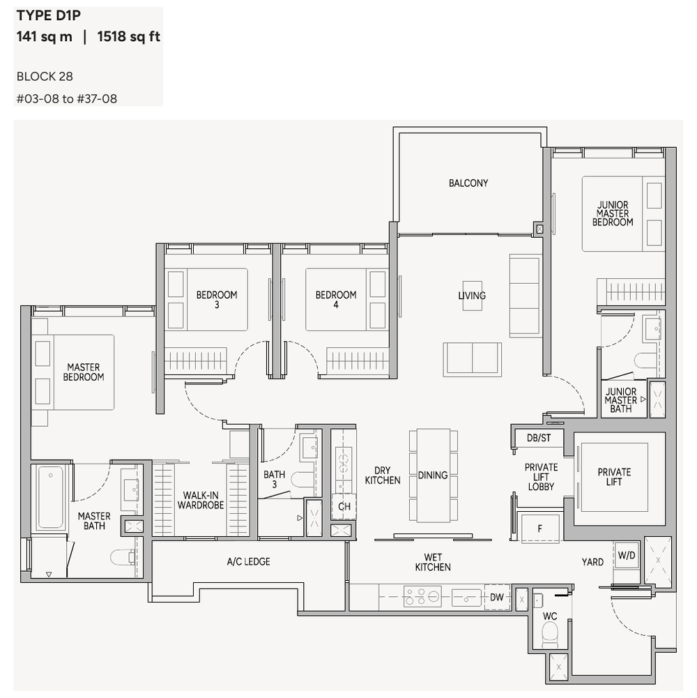 4-Bedroom Premium, Type D1P